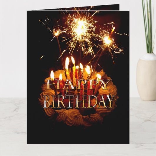 お誕生日ケーキはスパーカーで カード (正面)