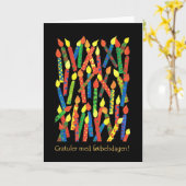 お誕生日ケーキろうそくカード、ノルウェー語あいさつ カード (黄色い花)