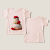 お誕生日ケーキアートデザインTシャツ (デザイン正面&裏面)