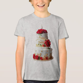 お誕生日ケーキアートデザインTシャツ トライブレンドＴシャツ