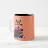 お誕生日ケーキイメージツートーンコーヒーマグ ツートーンマグカップ (正面左)