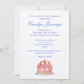 お誕生日ケーキウォーターカラーシーホースパーティー招待状 招待状 (裏面)