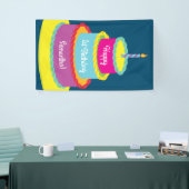 お誕生日ケーキカカラフルウト第1パーティーテーマ 横断幕 (トレードショー)