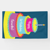 お誕生日ケーキカカラフルウト第1パーティーテーマ 横断幕 (横)