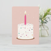 お誕生日ケーキカード（ろうそく付き） | フェスティバル誕生日 招待状 (スタンド正面)