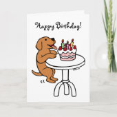 お誕生日ケーキキツネレッドラブラドールカートゥーンプレーン カード (正面)