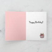 お誕生日ケーキキツネレッドラブラドールカートゥーンプレーン カード (内部)