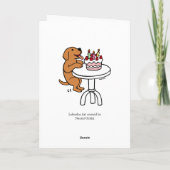 お誕生日ケーキキツネレッドラブラドール漫画 カード (裏面)