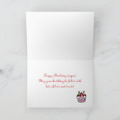 お誕生日ケーキキャンドルイエローラブラドールカード カード (内部)