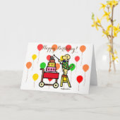 お誕生日ケーキキャンドルイエローラブラドールカード カード (黄色い花)