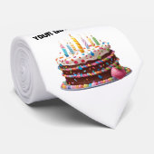 お誕生日ケーキキャンドルカスタムパーソナライズされた ネクタイ (ロール)