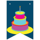 お誕生日ケーキキュイカラフル第1パーティーテーマ バンティングフラッグ (第3の旗)