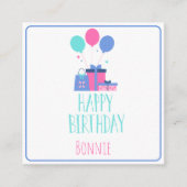 お誕生日ケーキギフトエンクロージャカード – パーソナライズされた エンクロージャーカード (正面)