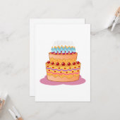 お誕生日ケーキクリップアート カード (正面/裏面インサイチュ)