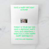 お誕生日ケーキクローズアップ誕生日カード カード (内部)