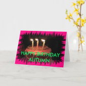 お誕生日ケーキクローズアップ誕生日カード カード (黄色い花)