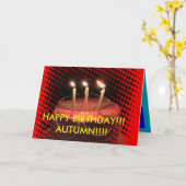 お誕生日ケーキクローズアップ誕生日カード カード (黄色い花)