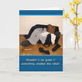 お誕生日ケーキグリーティおもしろいングカードのような匂い カード (黄色い花)