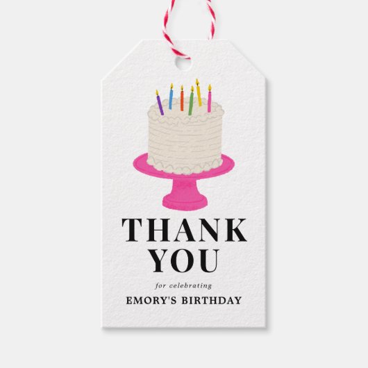 お誕生日ケーキサンキューギフトラベル ギフトタグ (正面)