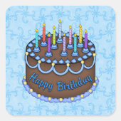 お誕生日ケーキシール スクエアシール (正面)