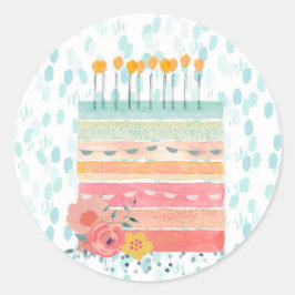 お誕生日ケーキシール ラウンドシール