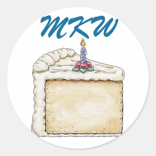 お誕生日ケーキステッカー – SRF ラウンドシール (正面)