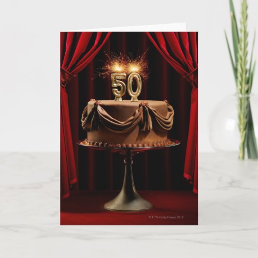 お誕生日ケーキステージ50番ろうそく カード (正面)