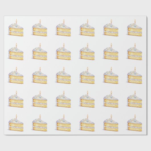 お誕生日ケーキスライスラッピング紙 ラッピングペーパー (フラット)