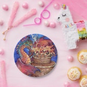 お誕生日ケーキドラゴン ペーパープレート (パーティー)