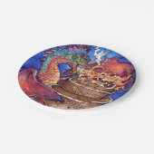 お誕生日ケーキドラゴン ペーパープレート (アングル)