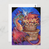 お誕生日ケーキドラゴン ポストカード (正面/裏面)