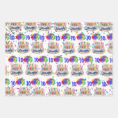 お誕生日ケーキバルーンAGE BOYSという名前を追加 ラッピングペーパーシート (正面3)