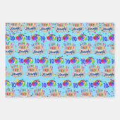 お誕生日ケーキバルーンAGE BOYSという名前を追加 ラッピングペーパーシート (正面2)