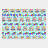 お誕生日ケーキバルーンAGE BOYSという名前を追加 ラッピングペーパーシート (正面)