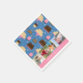 お誕生日ケーキパターン名前をカスタムする+あいさつ文 スタンダードカクテルナプキン (角)