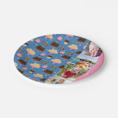 お誕生日ケーキパターン名前をカスタムする+あいさつ文 ペーパープレート (アングル)