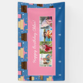 お誕生日ケーキパターン名前をカスタムする+あいさつ文 横断幕 (縦)