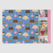 お誕生日ケーキパターン名前をカスタムする+あいさつ文 薄葉紙 (正面)