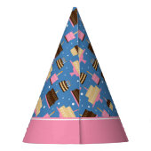 お誕生日ケーキパターン名前をカスタムする+挨拶 パーティーハット (裏面)