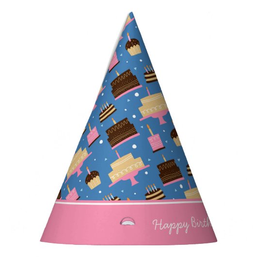 お誕生日ケーキパターン名前をカスタムする+挨拶 パーティーハット (左)