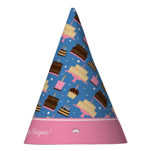 お誕生日ケーキパターン名前をカスタムする+挨拶 パーティーハット (右)