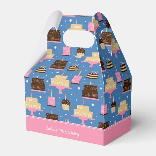 お誕生日ケーキパターン名前をカスタムする+挨拶 フェイバーボックス (裏面サイド)