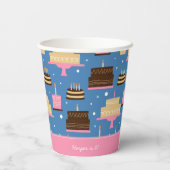 お誕生日ケーキパターン名前をカスタムする+挨拶 紙コップ (裏面)