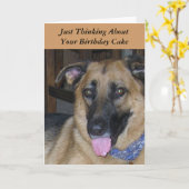 お誕生日ケーキパブロフドッグユーモア カード (黄色い花)