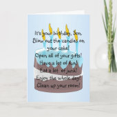 お誕生日ケーキパーソナライズされたソン誕生日 カード (正面)