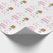 お誕生日ケーキパーソナライズされたハッピーバースデー ラッピングペーパー (角)