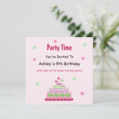 お誕生日ケーキパーティの招待状 招待状 (スタンド正面)