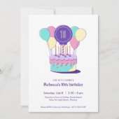 お誕生日ケーキパーティの招待状 招待状 (正面)