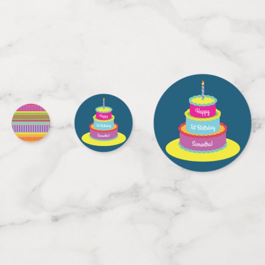 お誕生日ケーキパーティー コンフェッティ (正面)