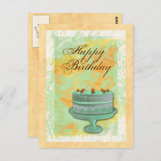 お誕生日ケーキパーティー ポストカード (正面/裏面)